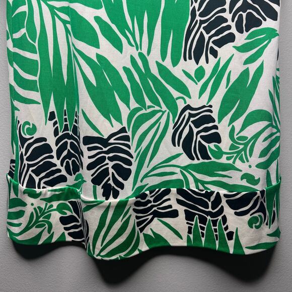 Diane Von Furstenberg 100% Silk Sheath Dress Palm Floral Print Sz 6 3/4 Sleeve - Picture 6 of 11